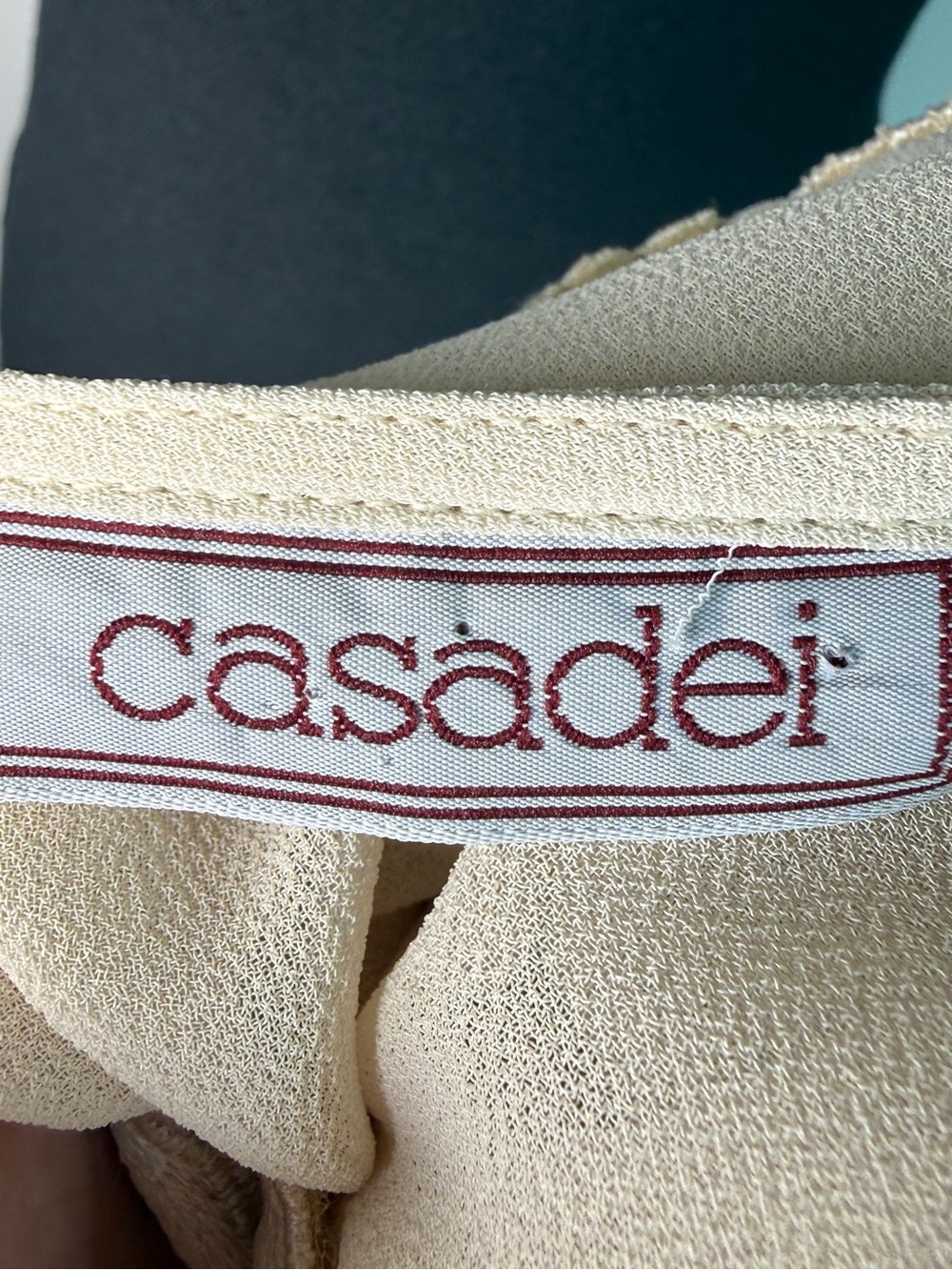 Casadei Vintage Ivory Crochet Lace Blouson Dress w/ Belt - M - Picture 10 of 10